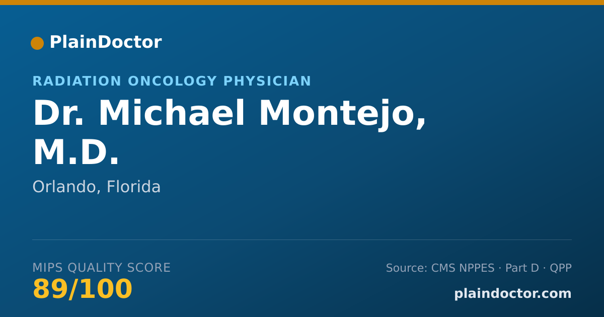 Shareable card for Michael Montejo, M.D. - Radiation Oncology Physician, Orlando, FL