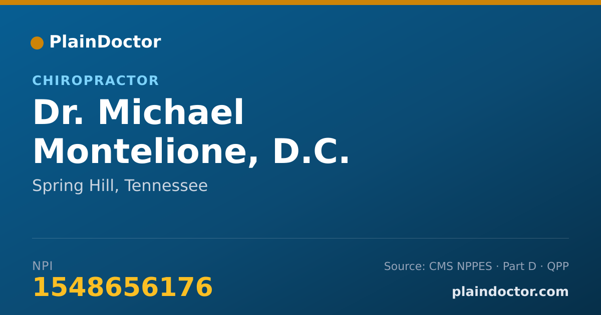 Shareable card for Michael Montelione, D.C. - Chiropractor, Spring Hill, TN