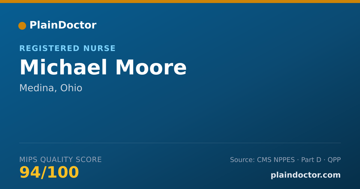 Shareable card for Michael Moore - Registered Nurse, Medina, OH