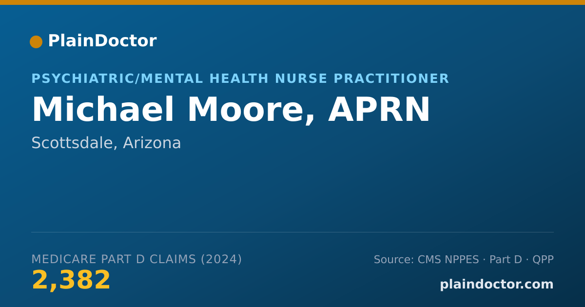 Shareable card for Michael Moore, APRN - Psychiatric/Mental Health Nurse Practitioner, Scottsdale, AZ