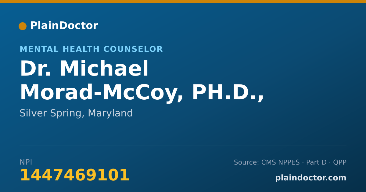 Shareable card for Michael Morad-McCoy, PH.D., LPCC - Mental Health Counselor, Silver Spring, MD