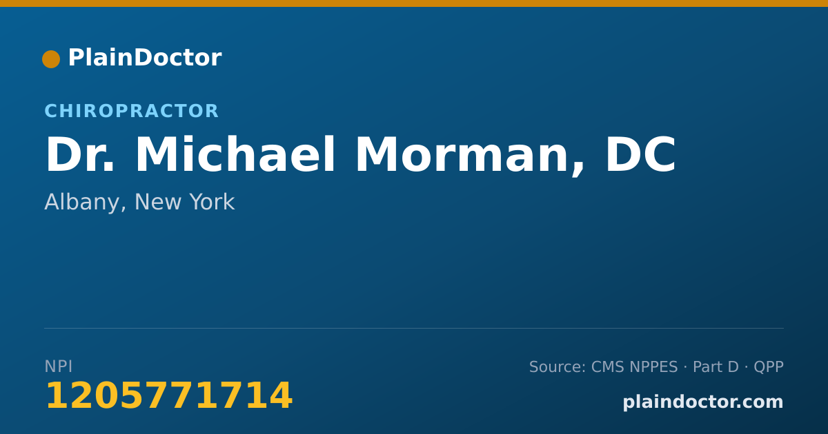 Shareable card for Michael Morman, DC - Chiropractor, Albany, NY