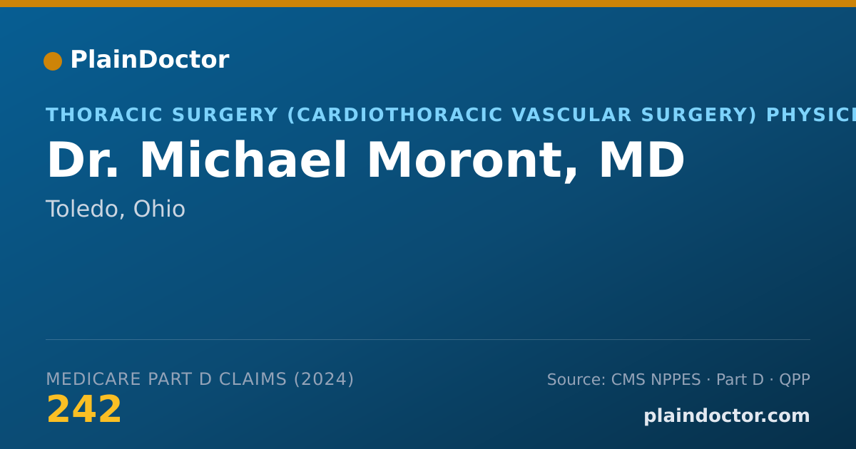 Shareable card for Michael Moront, MD - Thoracic Surgery (Cardiothoracic Vascular Surgery) Physician, Toledo, OH