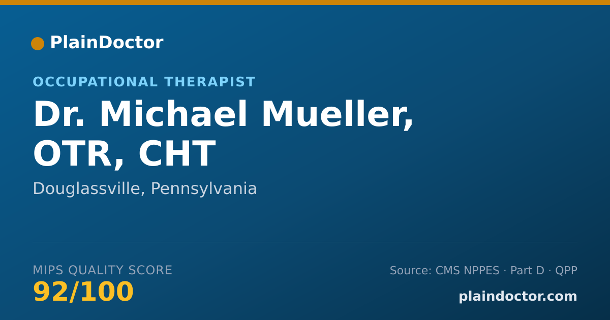 Shareable card for Michael Mueller, OTR, CHT - Occupational Therapist, Douglassville, PA