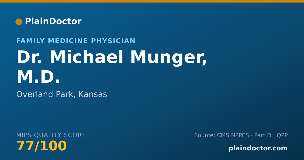 Shareable card for Michael Munger, M.D. - Family Medicine Physician, Overland Park, KS