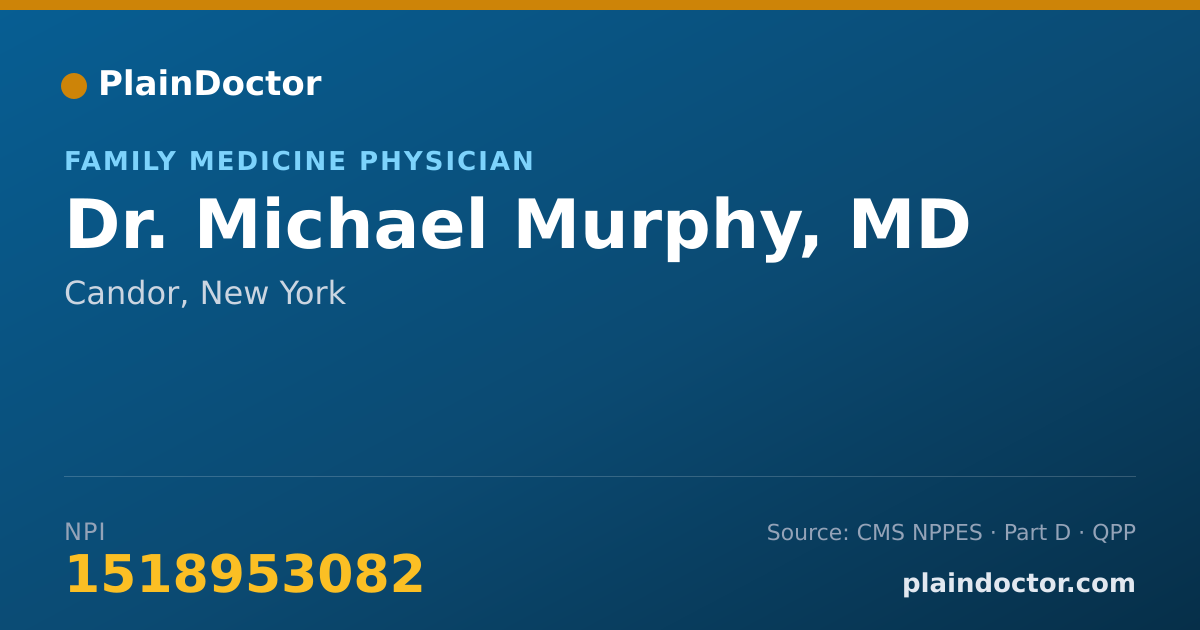 Shareable card for Michael Murphy, MD - Family Medicine Physician, Candor, NY