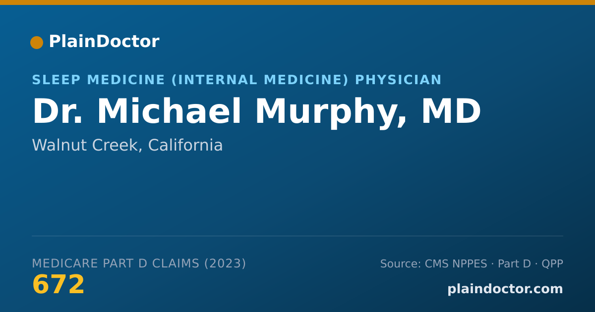 Shareable card for Michael Murphy, MD - Sleep Medicine (Internal Medicine) Physician, Walnut Creek, CA