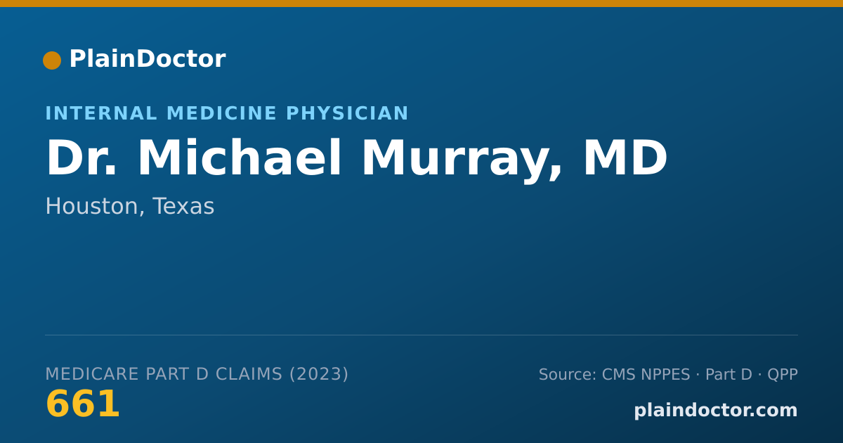 Shareable card for Michael Murray, MD - Internal Medicine Physician, Houston, TX