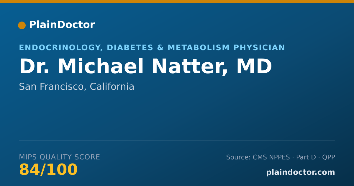 Shareable card for Michael Natter, MD - Endocrinology, Diabetes & Metabolism Physician, San Francisco, CA