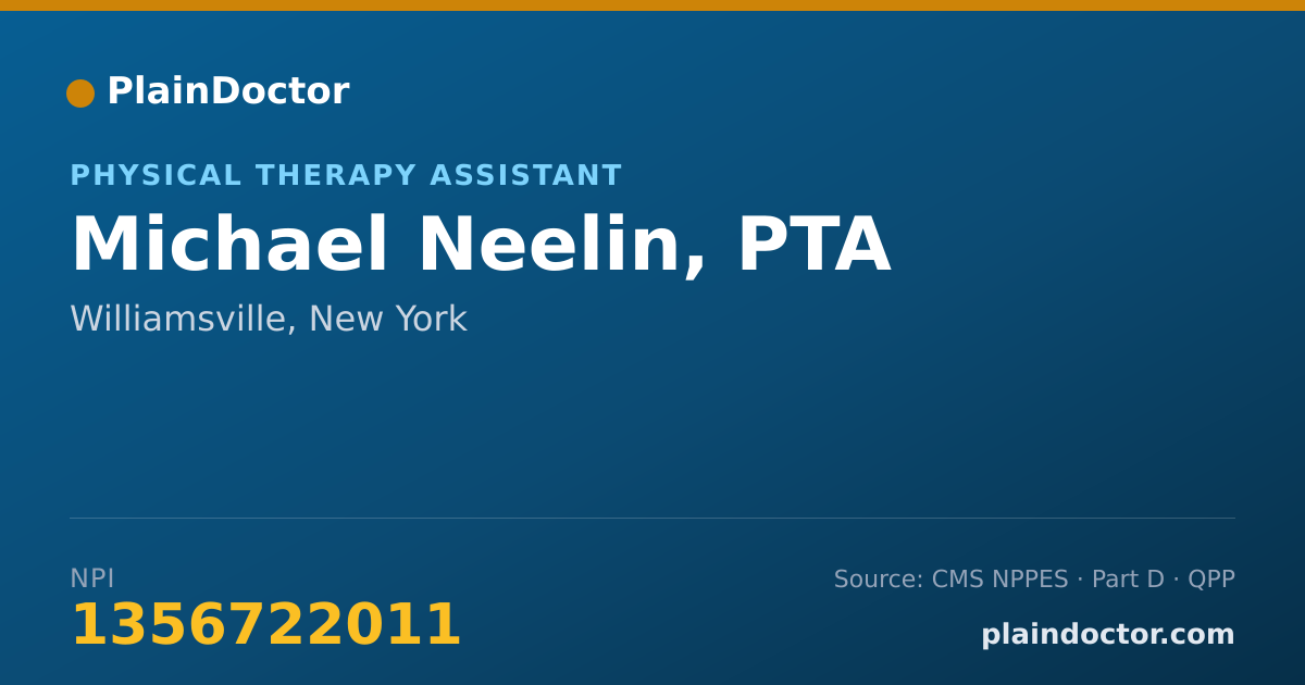 Shareable card for Michael Neelin, PTA - Physical Therapy Assistant, Williamsville, NY