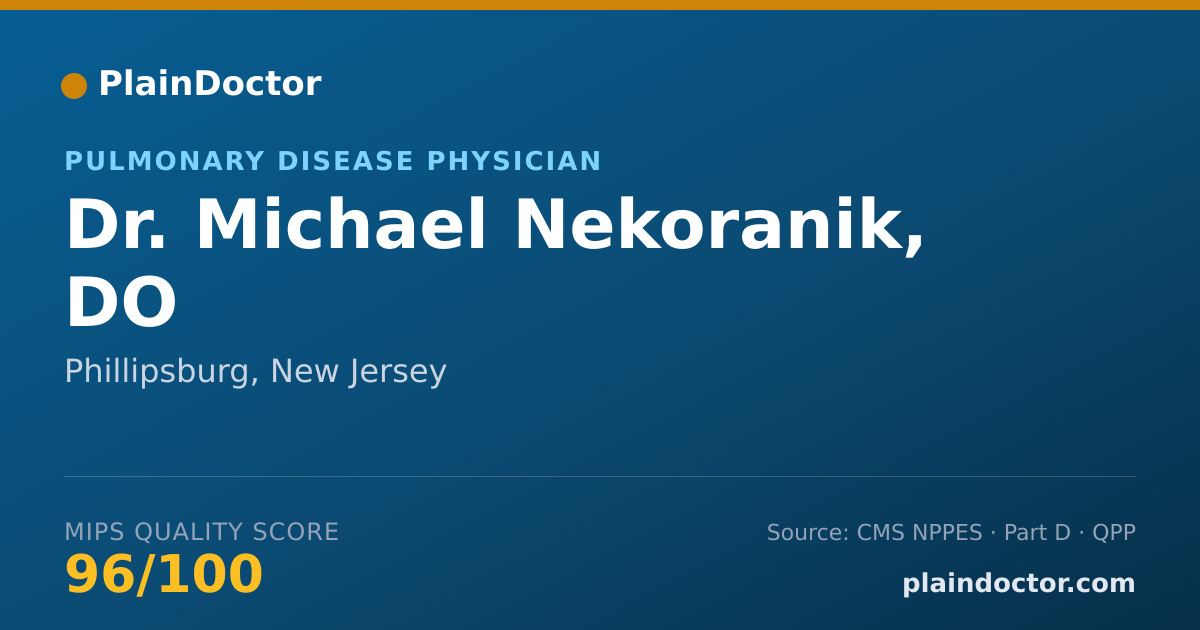 Shareable card for Michael Nekoranik, DO - Pulmonary Disease Physician, Phillipsburg, NJ