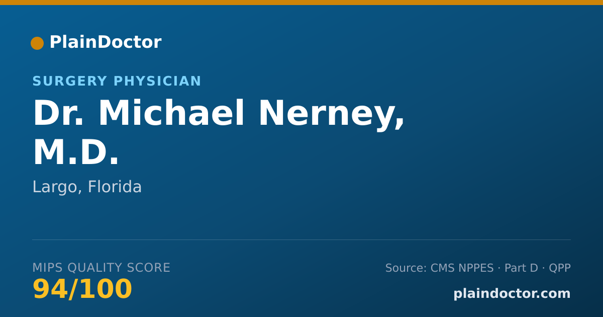 Shareable card for Michael Nerney, M.D. - Surgery Physician, Largo, FL