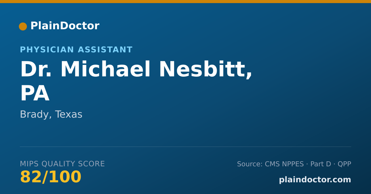 Shareable card for Michael Nesbitt, PA - Physician Assistant, Brady, TX