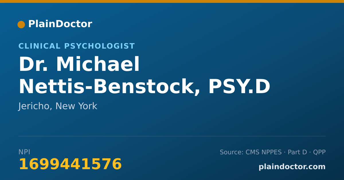 Shareable card for Michael Nettis-Benstock, PSY.D - Clinical Psychologist, Jericho, NY