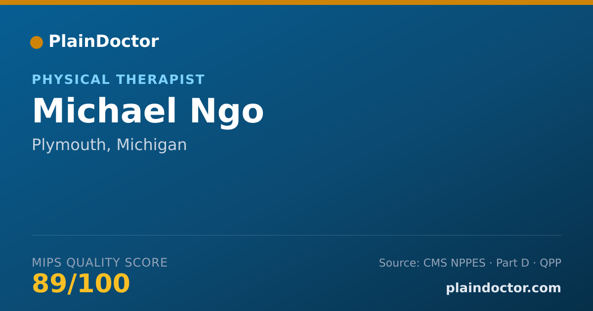 Shareable card for Michael Ngo - Physical Therapist, Plymouth, MI