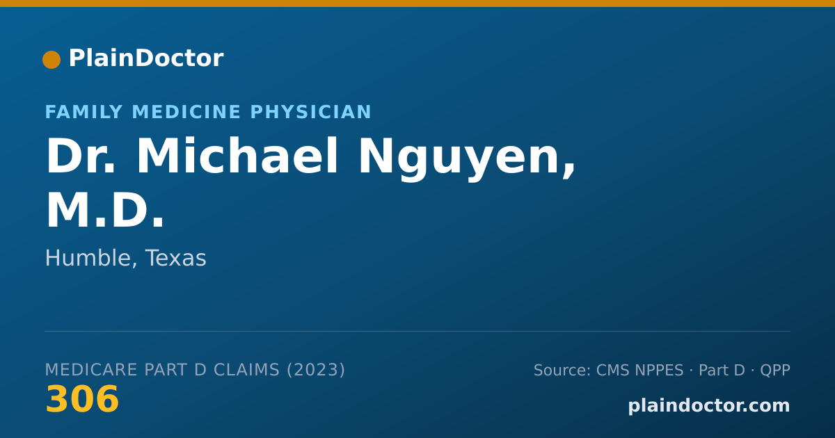 Shareable card for Michael Nguyen, M.D. - Family Medicine Physician, Humble, TX