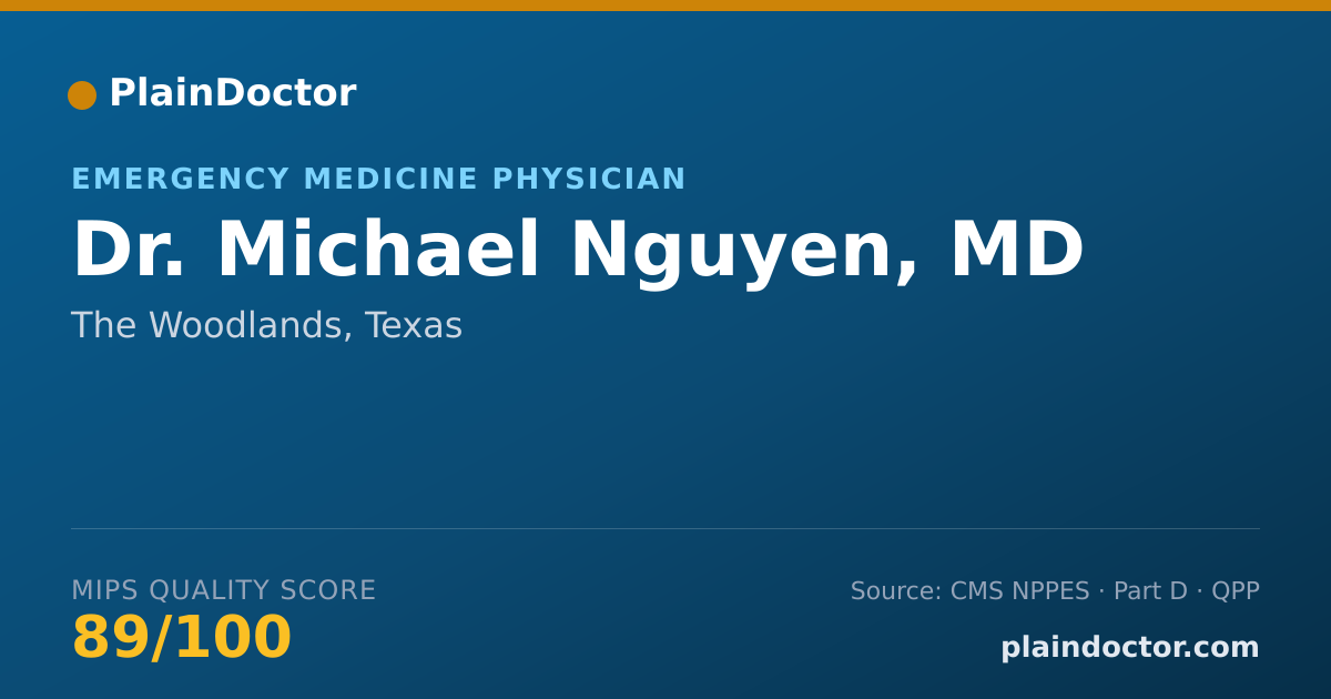 Shareable card for Michael Nguyen, MD - Emergency Medicine Physician, The Woodlands, TX