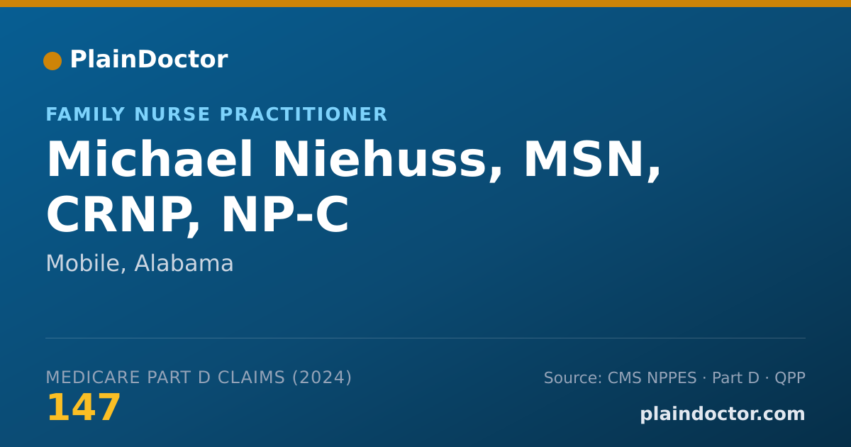 Shareable card for Michael Niehuss, MSN, CRNP, NP-C - Family Nurse Practitioner, Mobile, AL