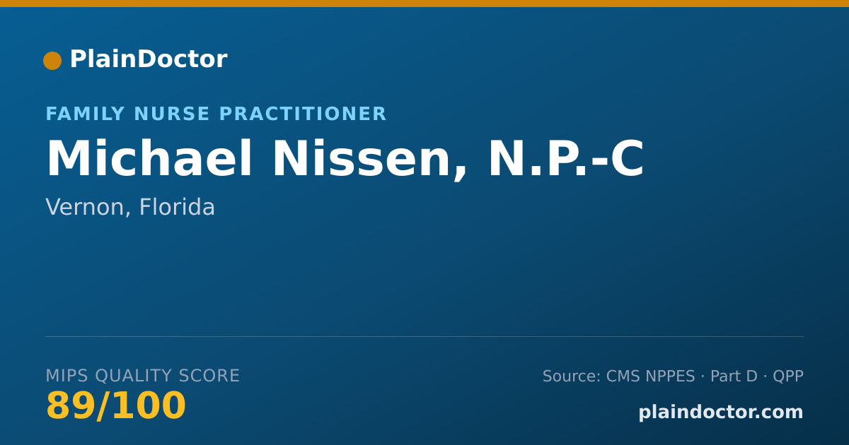 Shareable card for Michael Nissen, N.P.-C - Family Nurse Practitioner, Vernon, FL