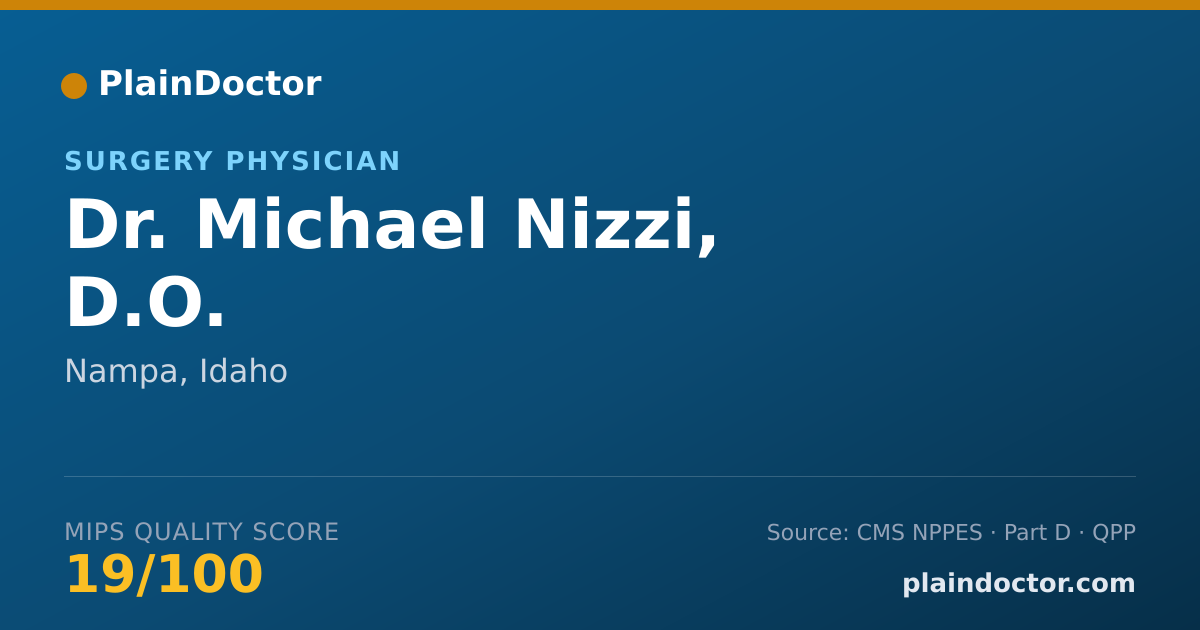 Shareable card for Michael Nizzi, D.O. - Surgery Physician, Nampa, ID