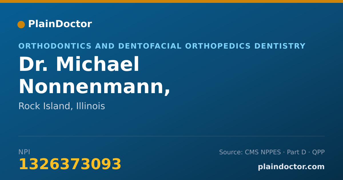 Shareable card for Michael Nonnenmann, D.D.S.,M.S.,LTD. - Orthodontics and Dentofacial Orthopedics Dentistry, Rock Island, IL
