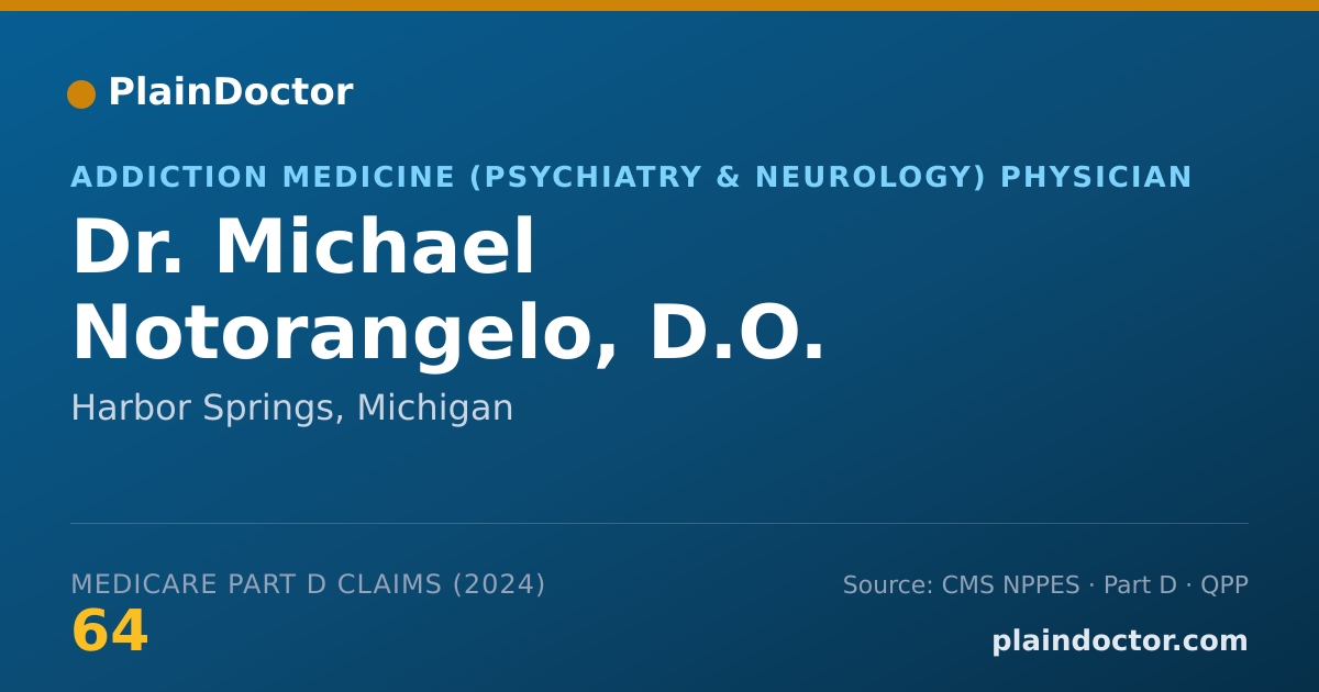 Shareable card for Michael Notorangelo, D.O. - Addiction Medicine (Psychiatry & Neurology) Physician, Harbor Springs, MI