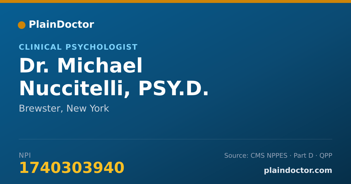 Shareable card for Michael Nuccitelli, PSY.D. - Clinical Psychologist, Brewster, NY