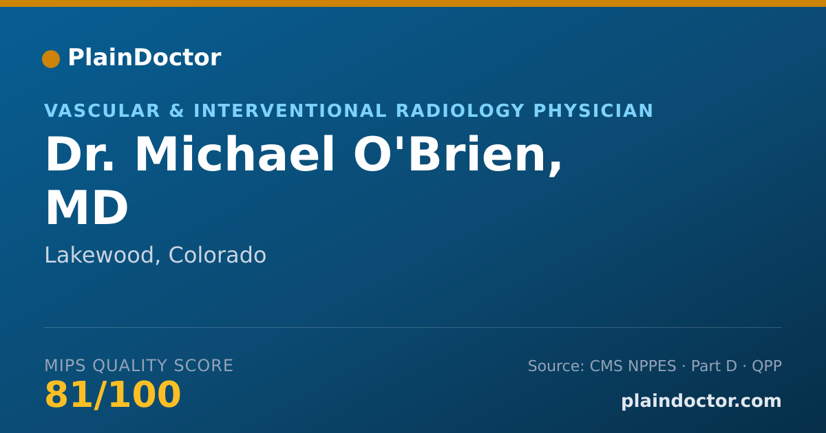 Shareable card for Michael O'Brien, MD - Diagnostic Radiology Physician, Lakewood, CO