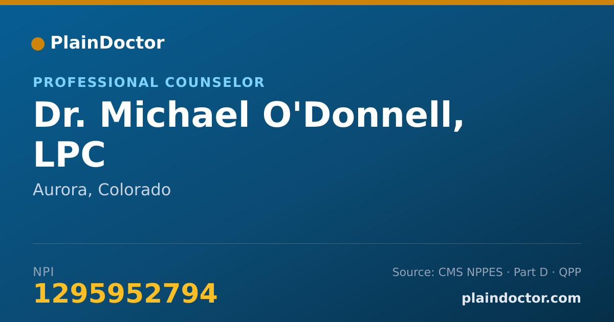 Shareable card for Michael O'Donnell, LPC - Professional Counselor, Aurora, CO