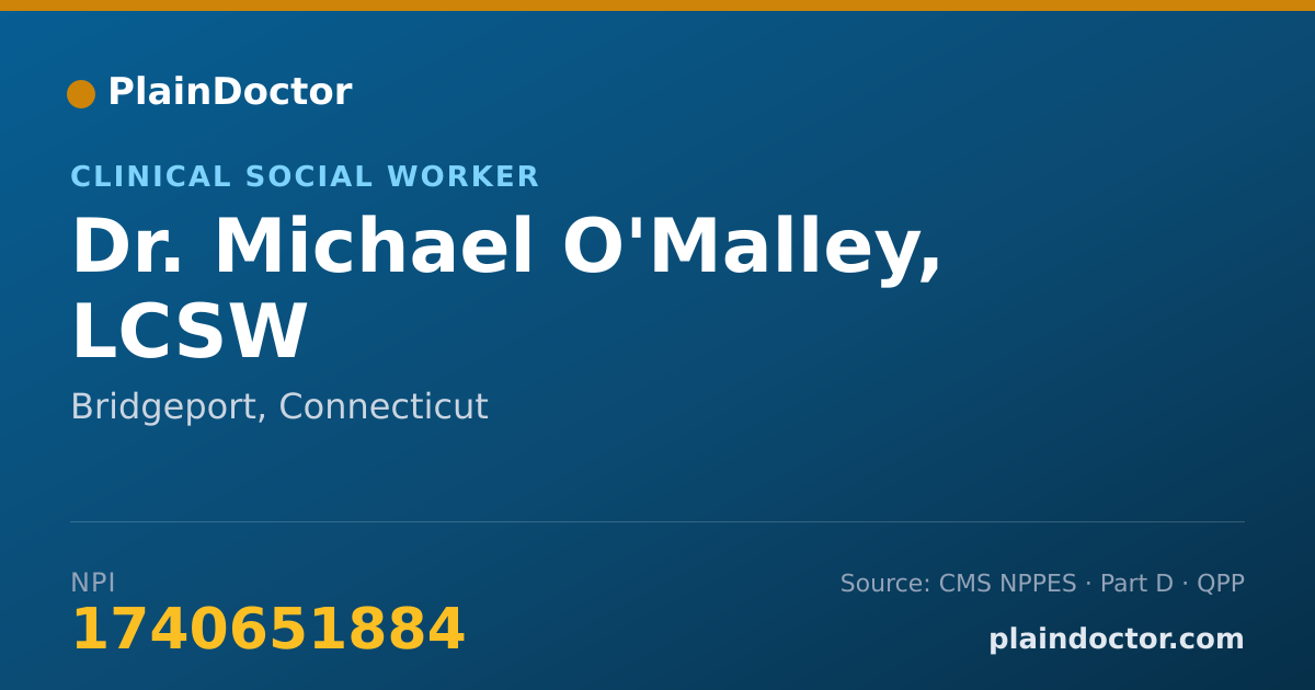 Shareable card for Michael O'Malley, LCSW - Clinical Social Worker, Bridgeport, CT