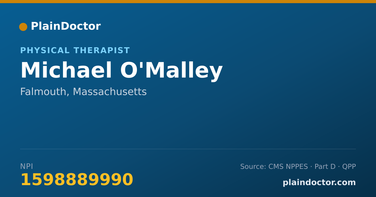 Shareable card for Michael O'Malley - Physical Therapist, Falmouth, MA