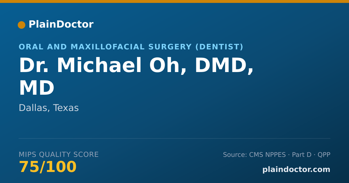 Shareable card for Michael Oh, DMD, MD - Oral and Maxillofacial Surgery (Dentist), Dallas, TX