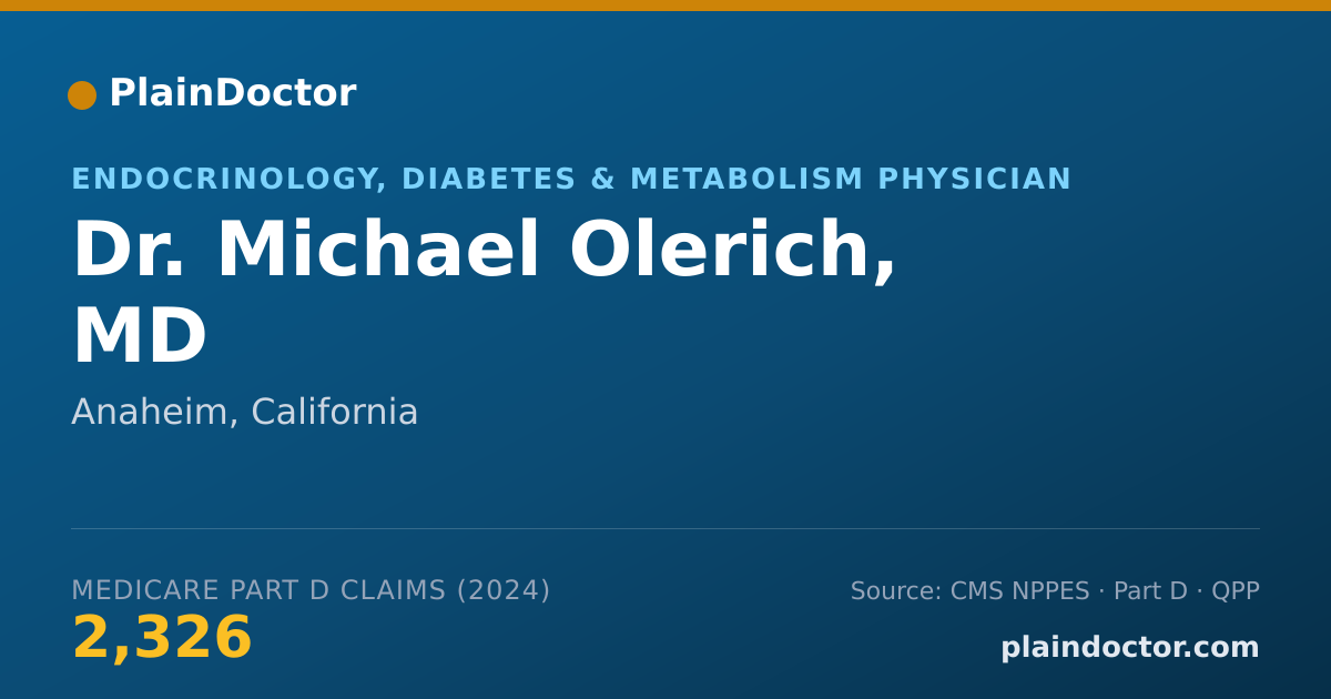 Shareable card for Michael Olerich, MD - Endocrinology, Diabetes & Metabolism Physician, Anaheim, CA