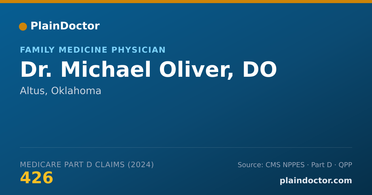 Shareable card for Michael Oliver, DO - Family Medicine Physician, Altus, OK