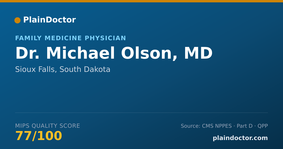 Shareable card for Michael Olson, MD - Family Medicine Physician, Sioux Falls, SD