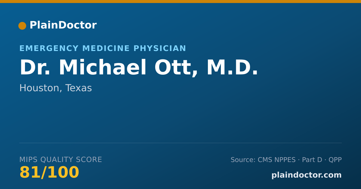 Shareable card for Michael Ott, M.D. - Emergency Medicine Physician, Houston, TX