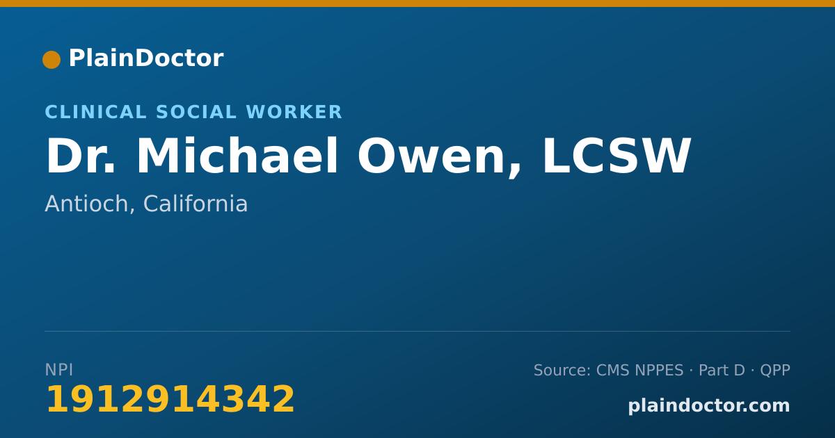 Shareable card for Michael Owen, LCSW - Clinical Social Worker, Antioch, CA