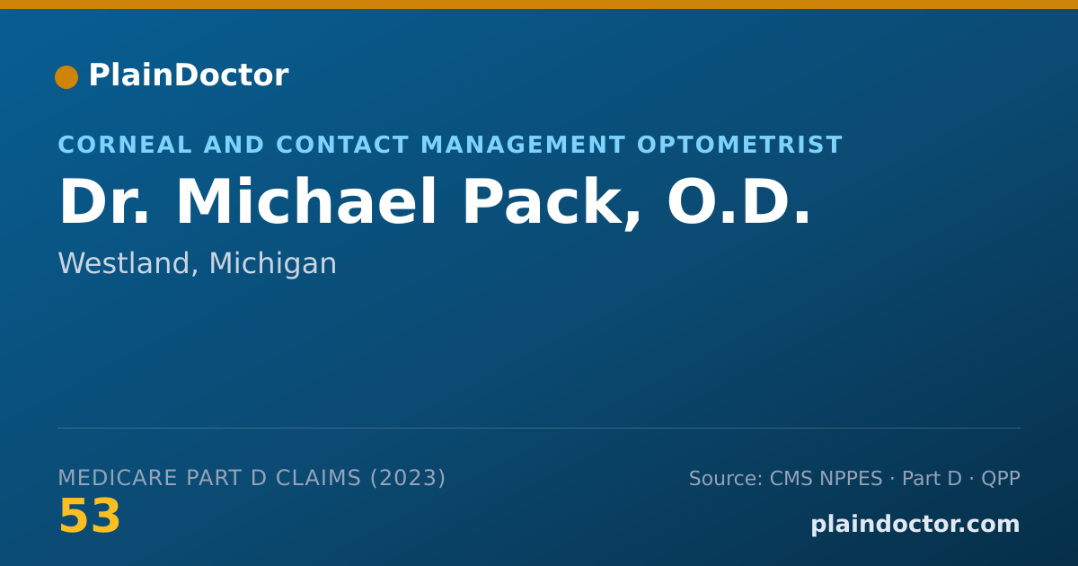 Shareable card for Michael Pack, O.D. - Corneal and Contact Management Optometrist, Westland, MI