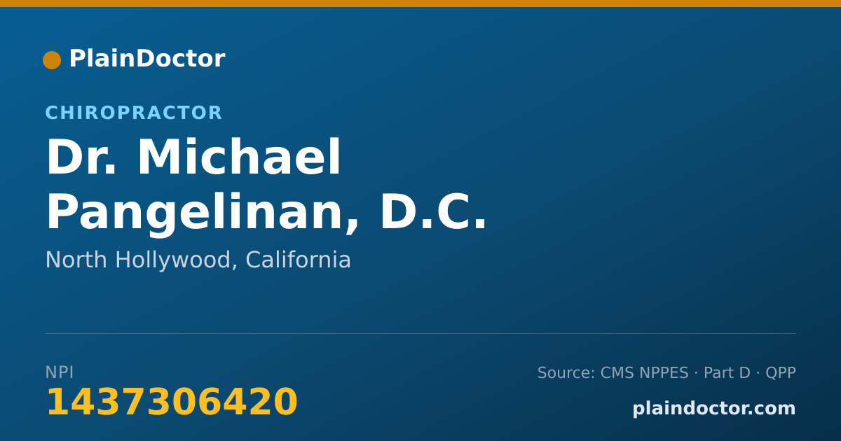 Shareable card for Michael Pangelinan, D.C. - Chiropractor, North Hollywood, CA