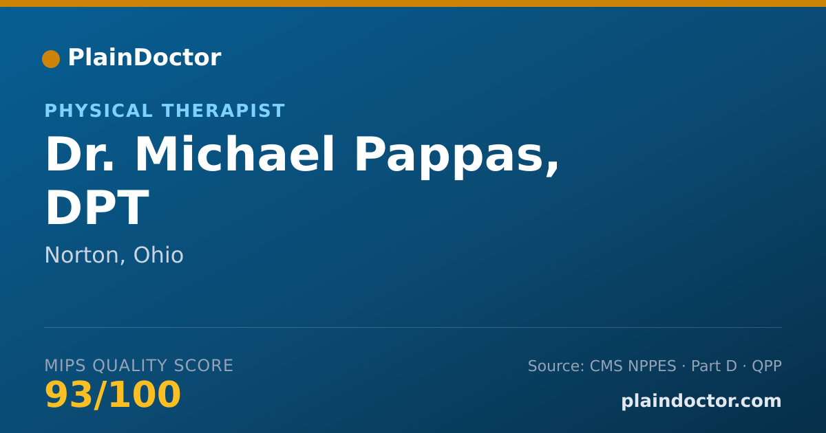 Shareable card for Michael Pappas, DPT - Physical Therapist, Norton, OH
