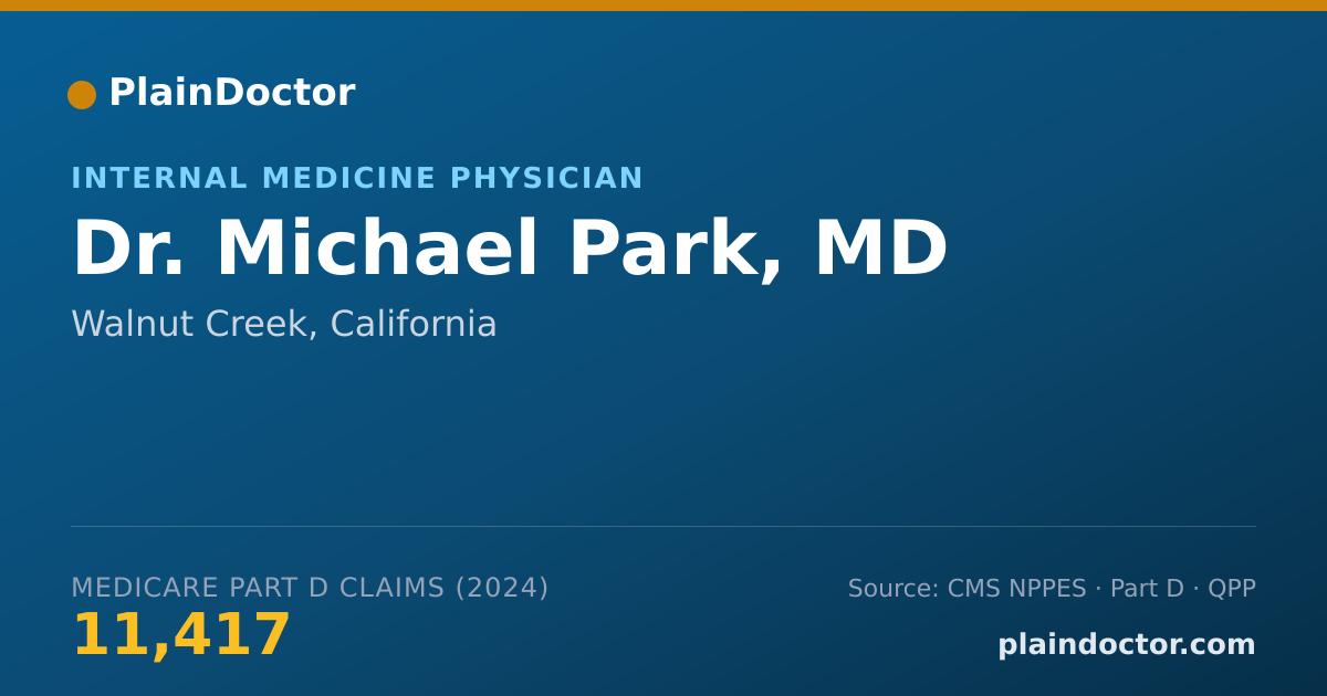 Shareable card for Michael Park, MD - Internal Medicine Physician, Walnut Creek, CA