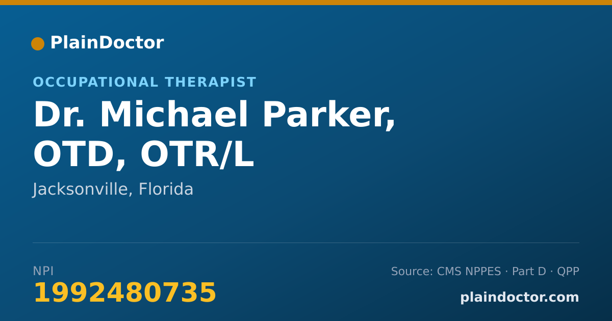 Shareable card for Michael Parker, OTD, OTR/L - Occupational Therapist, Jacksonville, FL