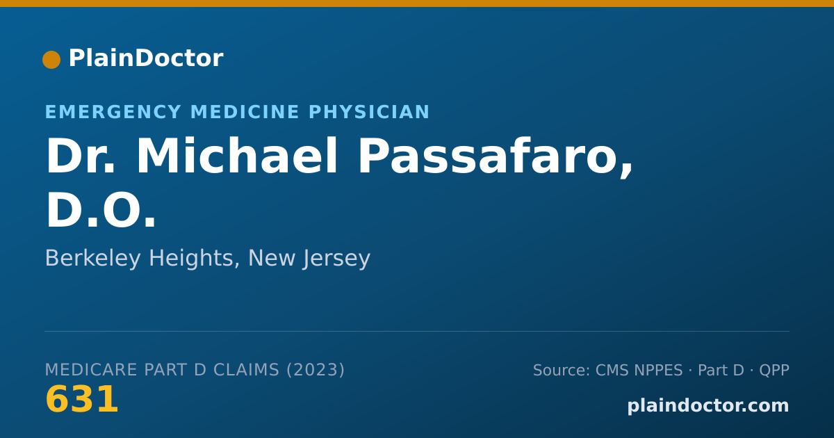 Shareable card for Michael Passafaro, D.O. - Emergency Medicine Physician, Berkeley Heights, NJ