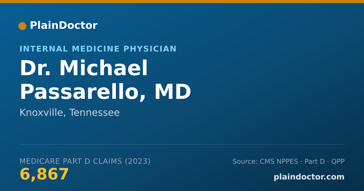 Shareable card for Michael Passarello, MD - Internal Medicine Physician, Knoxville, TN