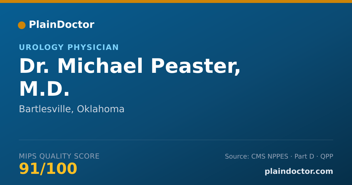 Shareable card for Michael Peaster, M.D. - Urology Physician, Bartlesville, OK