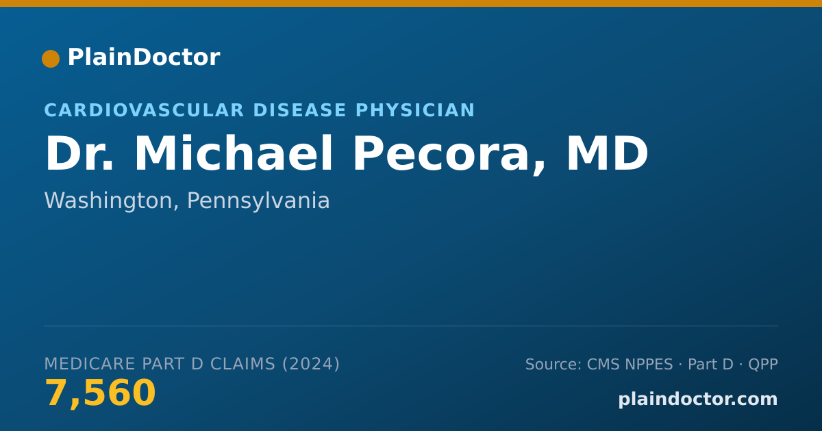 Shareable card for Michael Pecora, MD - Cardiovascular Disease Physician, Washington, PA
