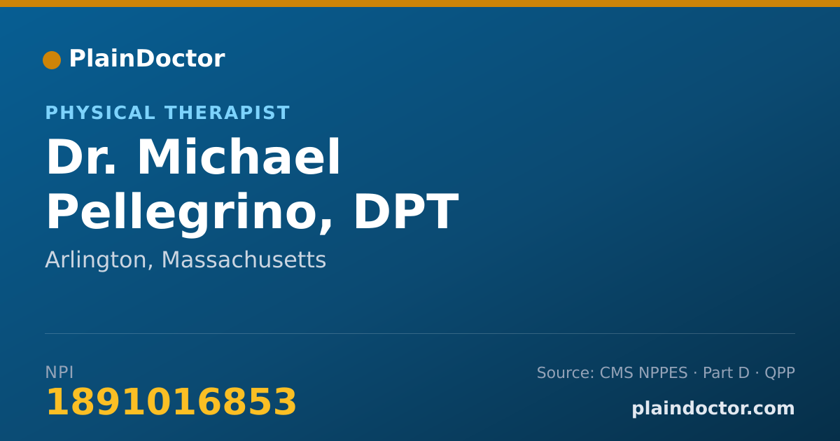 Shareable card for Michael Pellegrino, DPT - Physical Therapist, Arlington, MA