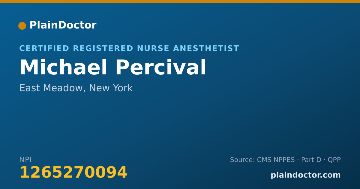 Shareable card for Michael Percival - Certified Registered Nurse Anesthetist, East Meadow, NY