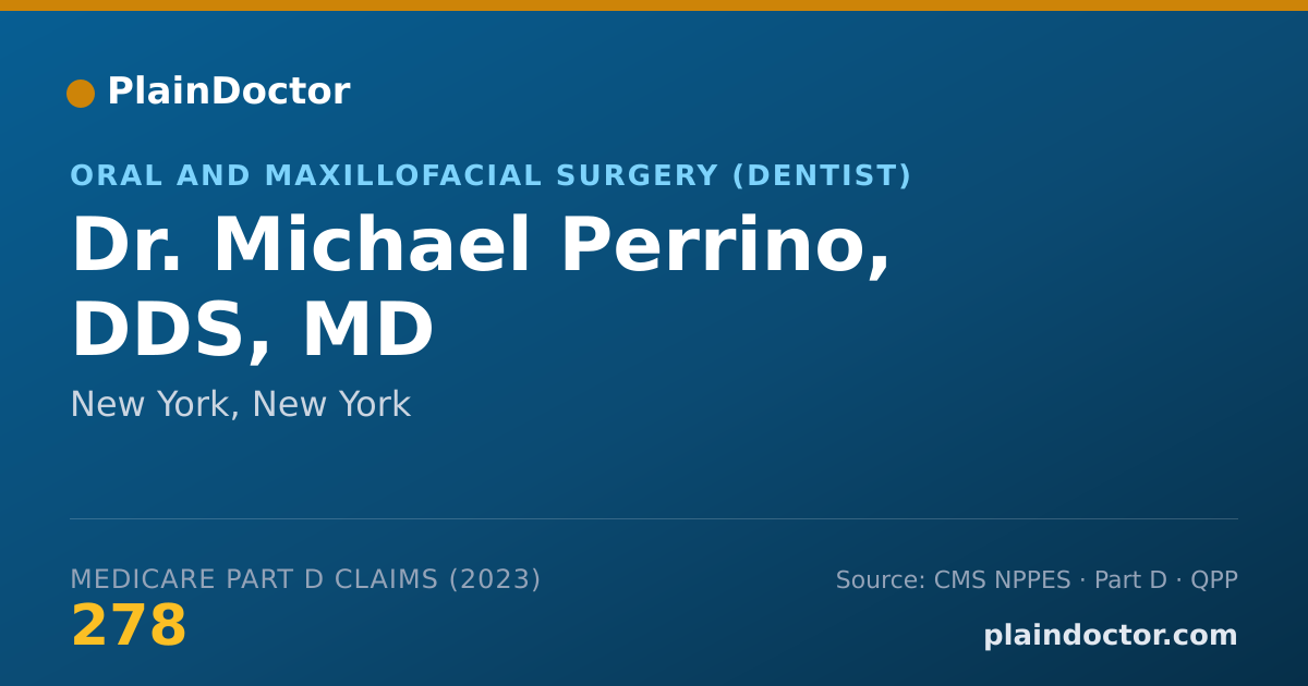 Shareable card for Michael Perrino, DDS, MD - Oral and Maxillofacial Surgery (Dentist), New York, NY
