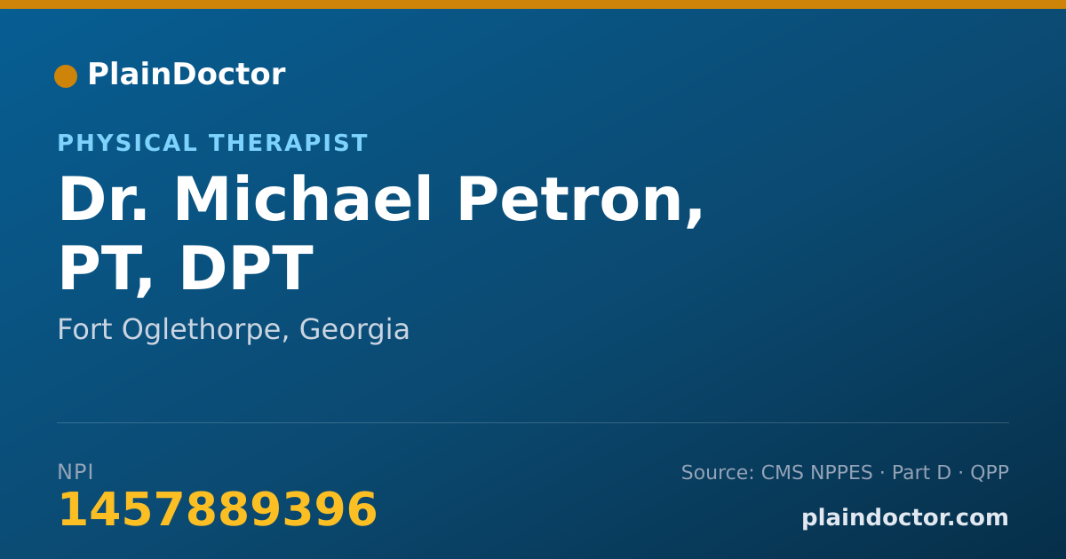 Shareable card for Michael Petron, PT, DPT - Physical Therapist, Fort Oglethorpe, GA